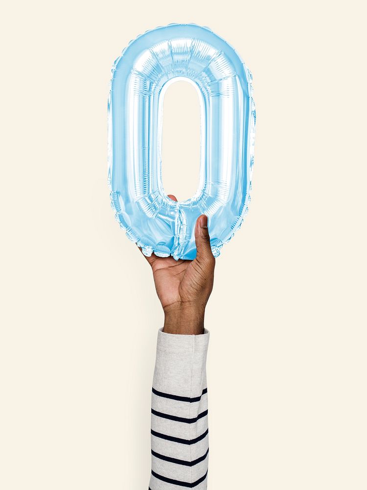 Hand holding balloon letter O