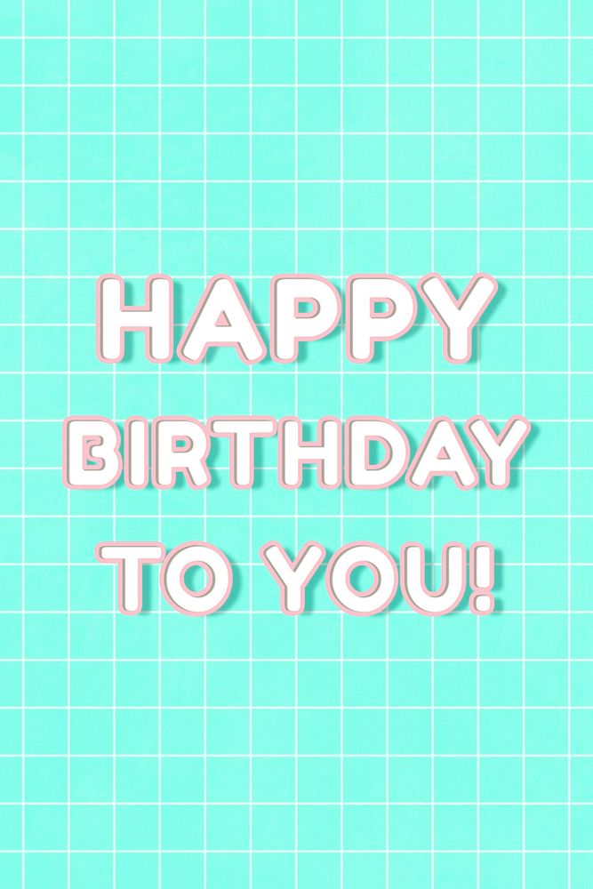 80&rsquo;s lettering happy birthday to you! bold outline neon typography