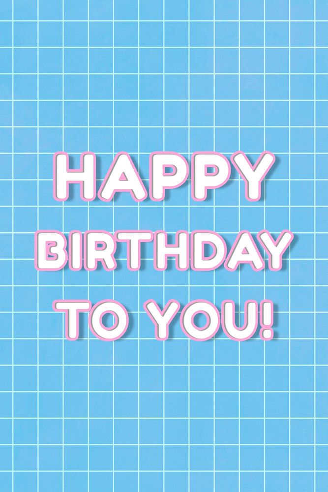 Outline 80&rsquo;s lettering happy birthday to you! bold neon typography