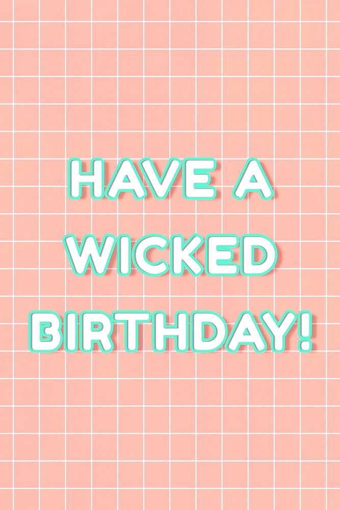 Neon miami 80's have a wicked birthday! bold font 