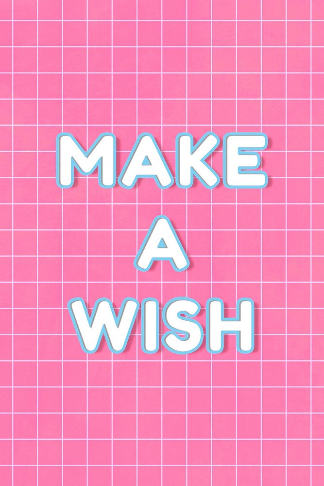 Bold make a wish word miami outline typography