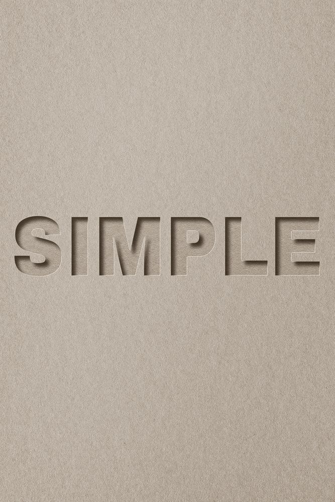 Simple text paper cut font typography