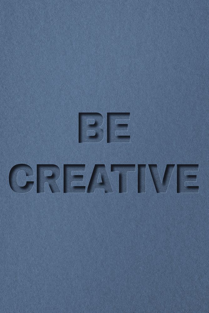 Be creative word paper cut font typography