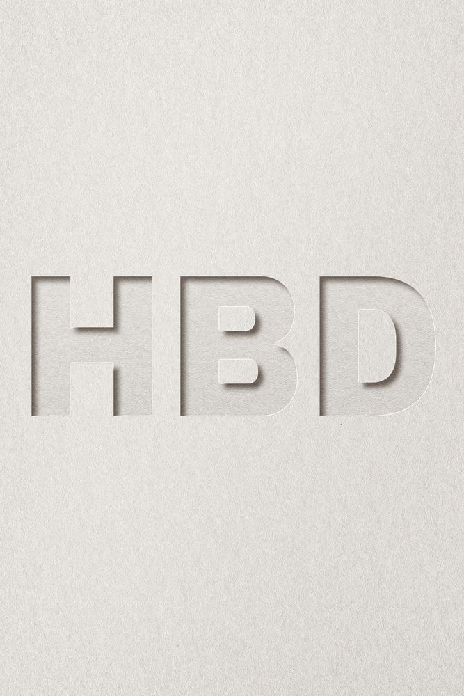 HBD 3d paper cut font typography
