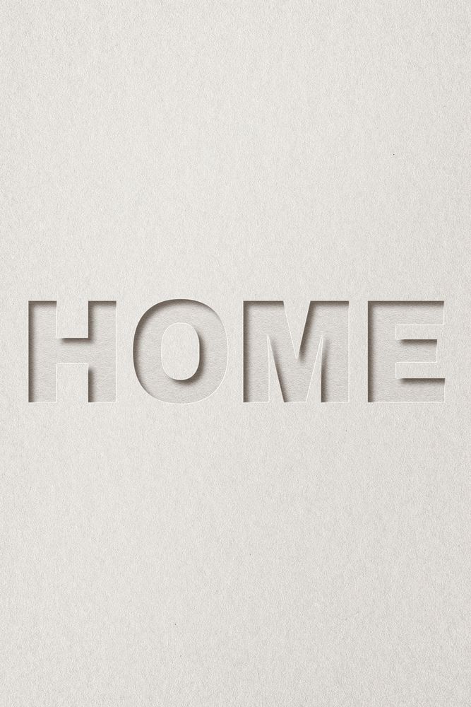 Home paper cut lettering font typography