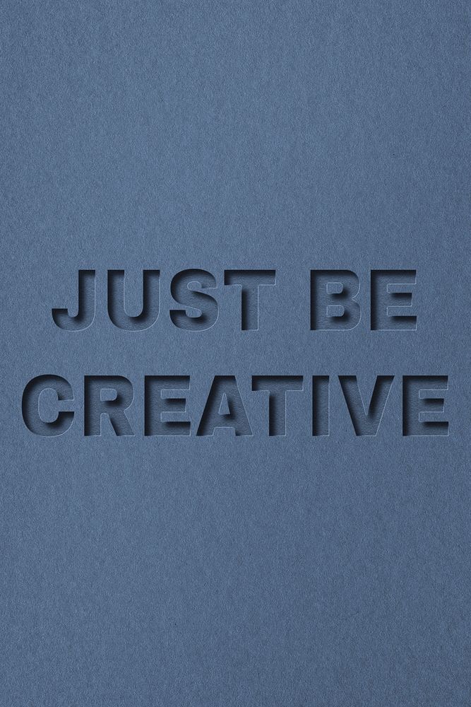 Paper cut just be creative lettering font typography