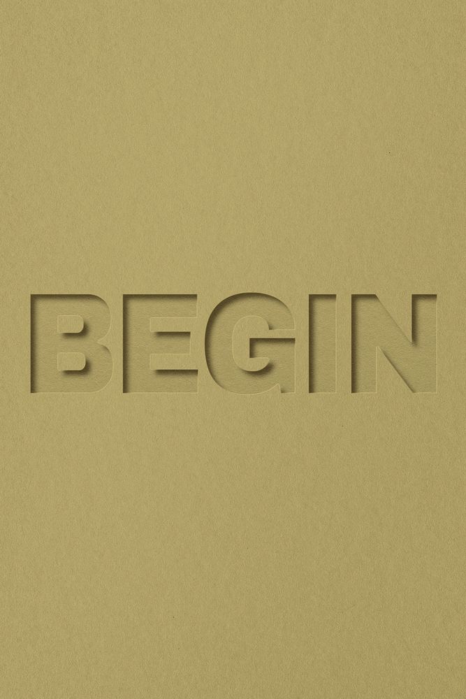Begin word bold font typography