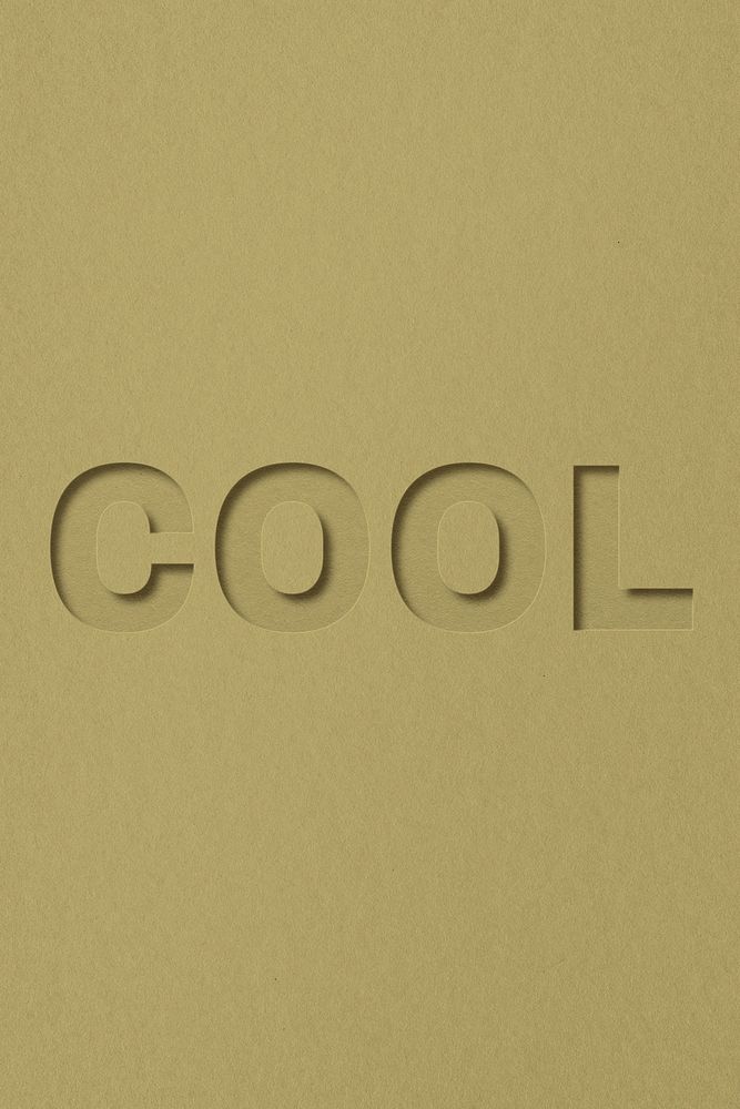 Cool word bold font typography paper texture
