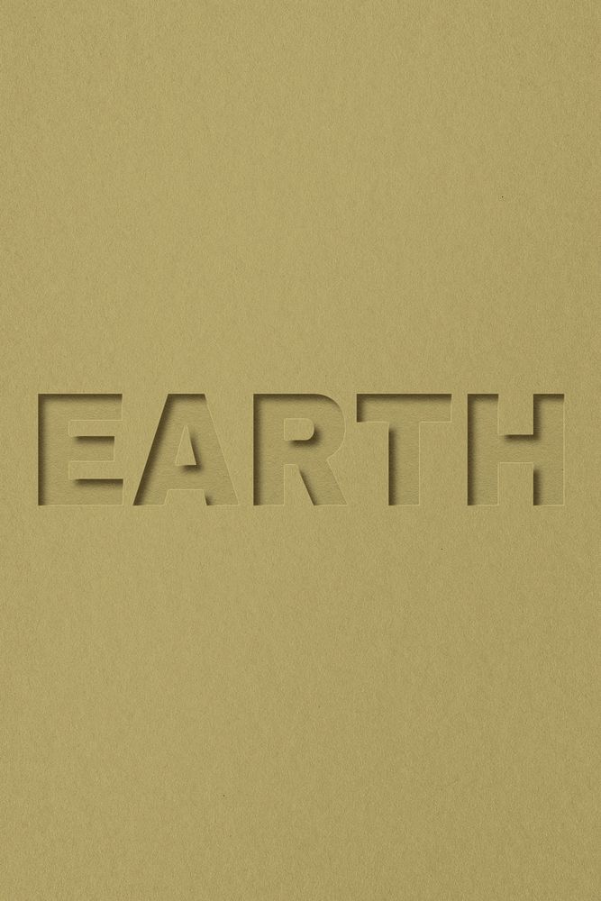 Earth text cut-out font typography