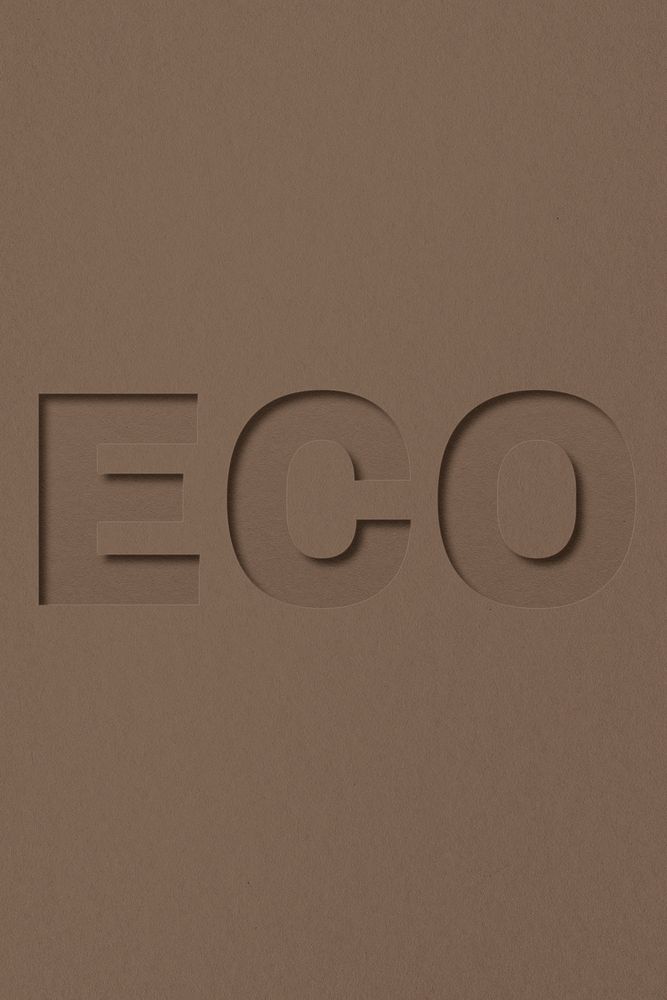 Eco text cut-out font typography
