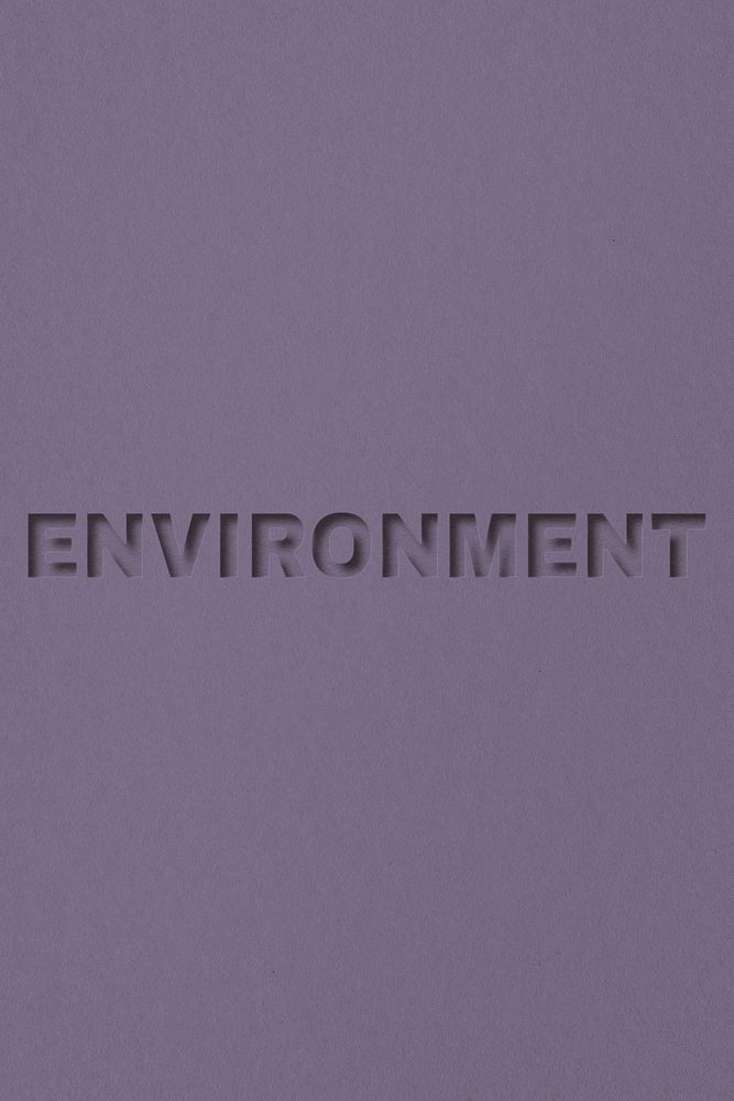 Environment word paper cut font shadow typography
