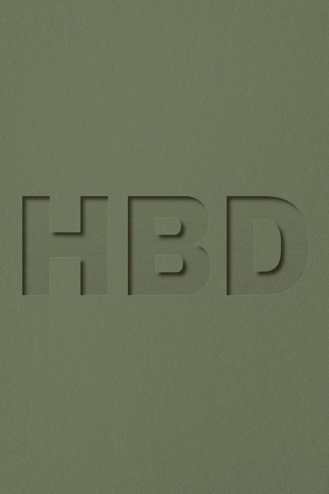 HBD text cut-out font typography