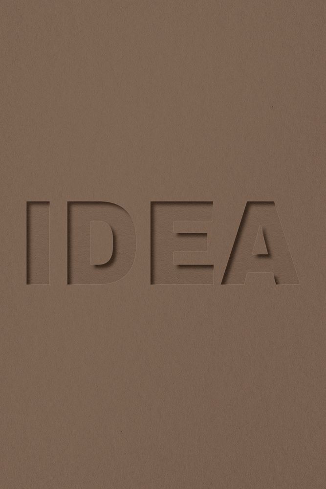 Idea word paper cut font shadow typography