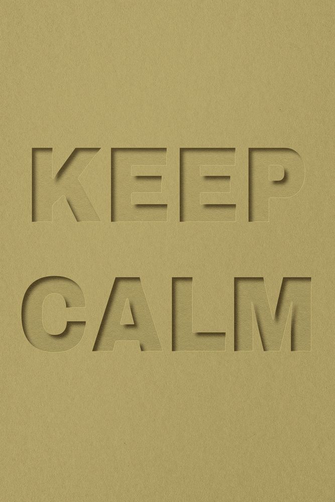 Keep calm text cut-out font typography