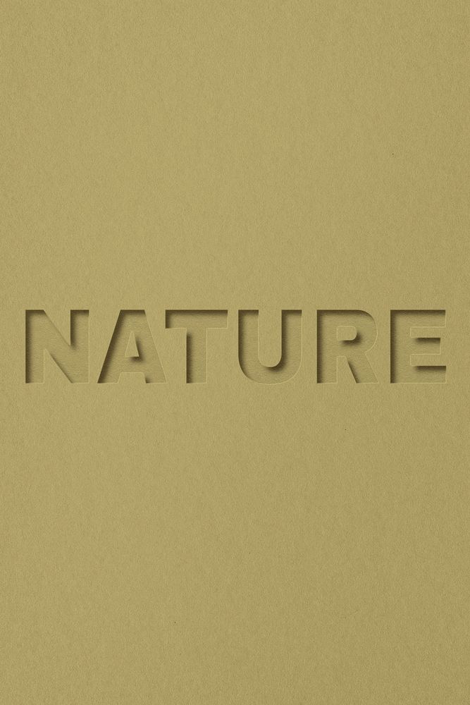 Nature word paper cut lettering