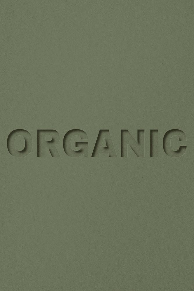 Organic word bold paper cut font typography