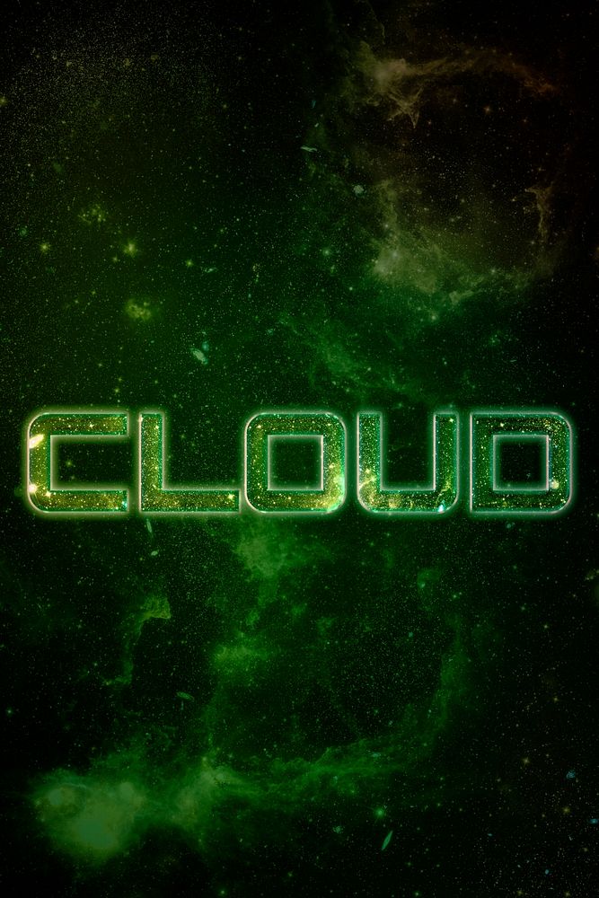 CLOUD word typography green text