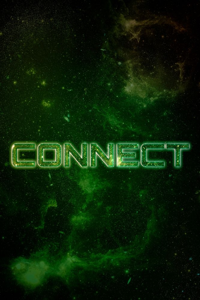CONNECT word typography green text