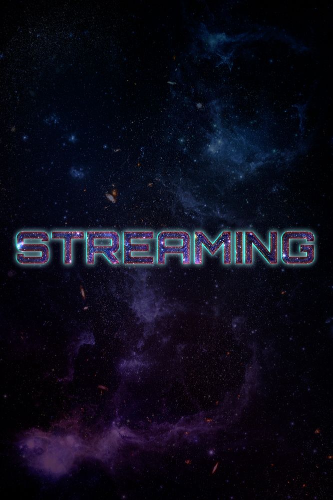 STREAMING word typography blue text