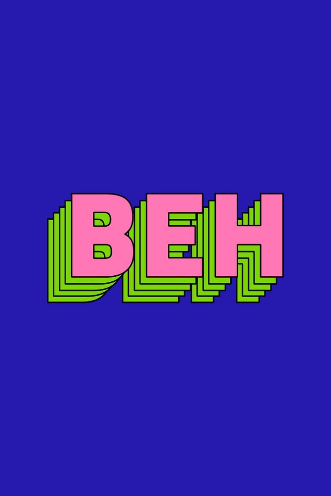 Beh lettering retro layered typography