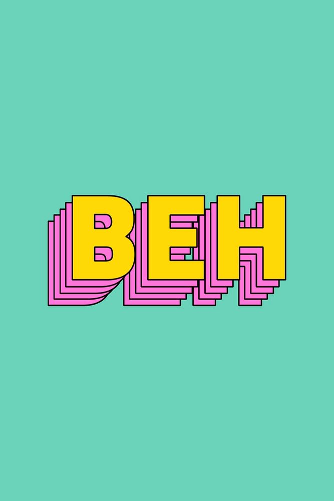 Beh lettering retro layered typography