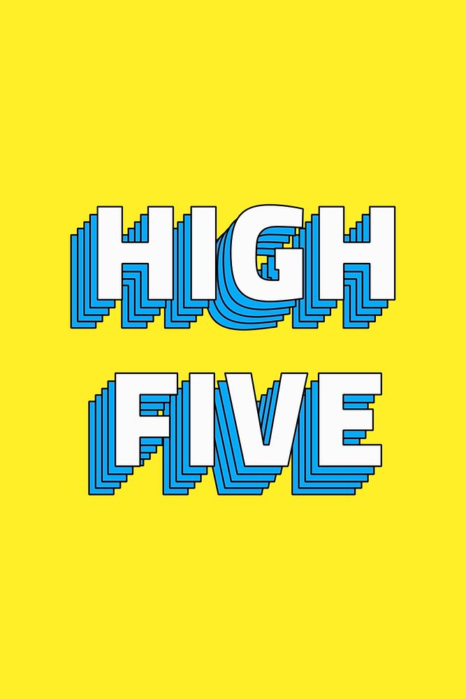 Retro layered high five typeface