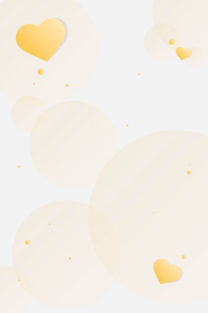 Abstract yellow  background with hearts design space