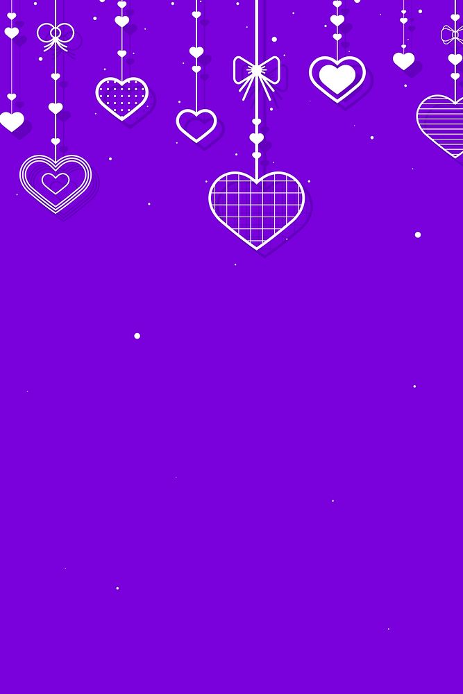 Purple background with danging hearts