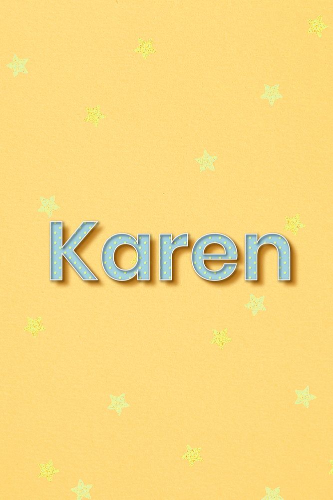 Female name Karen typography word
