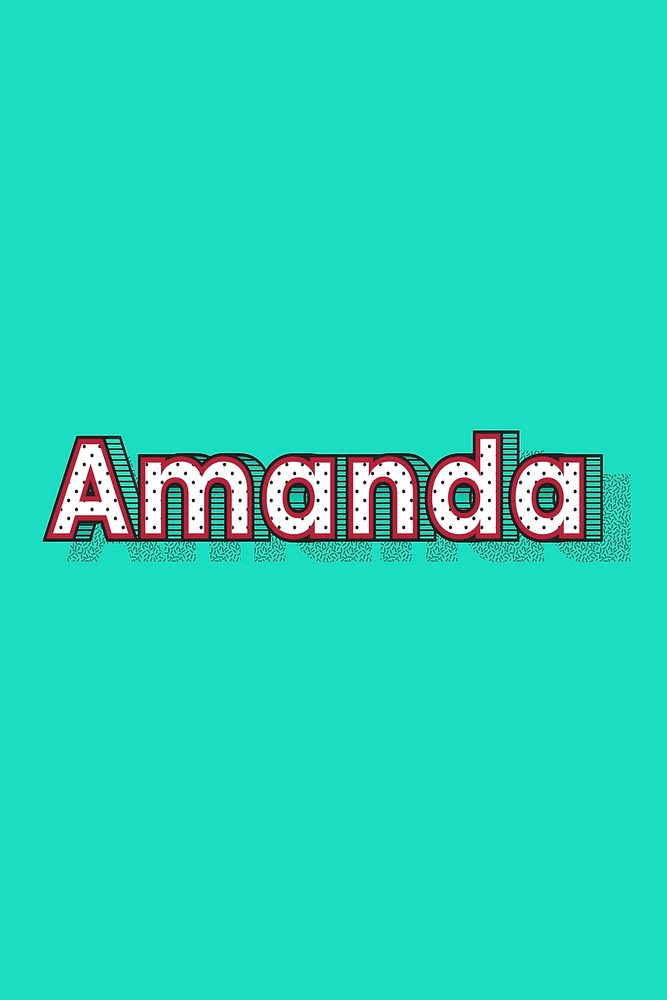 Female name Amanda typography lettering