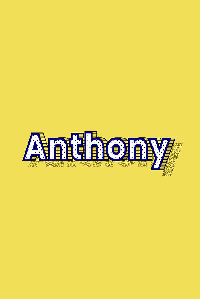 Male name Anthony typography text