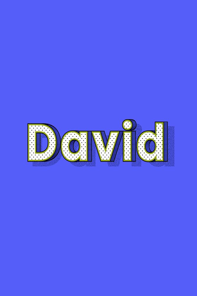 Polka dot David name lettering retro typography