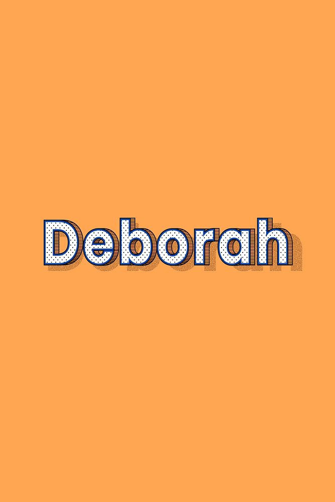 Polka dot Deborah name lettering retro typography