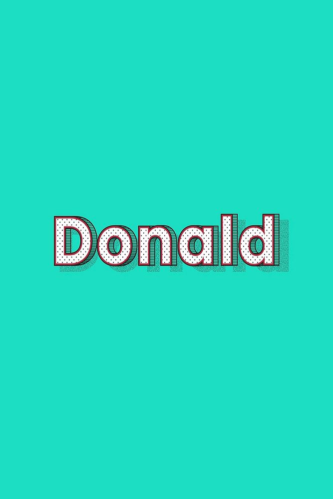 Male name Donald typography lettering
