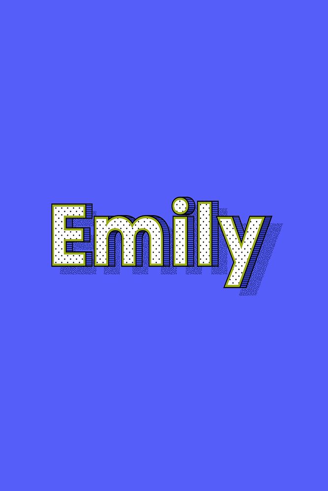 Polka dot Emily name lettering retro typography