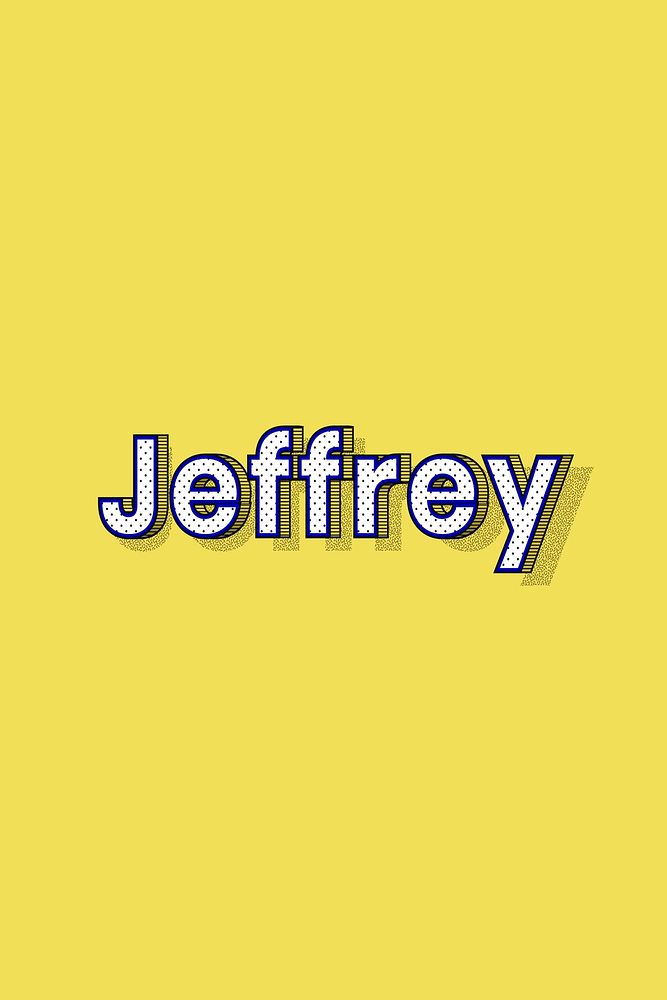 Jeffrey male name typography lettering