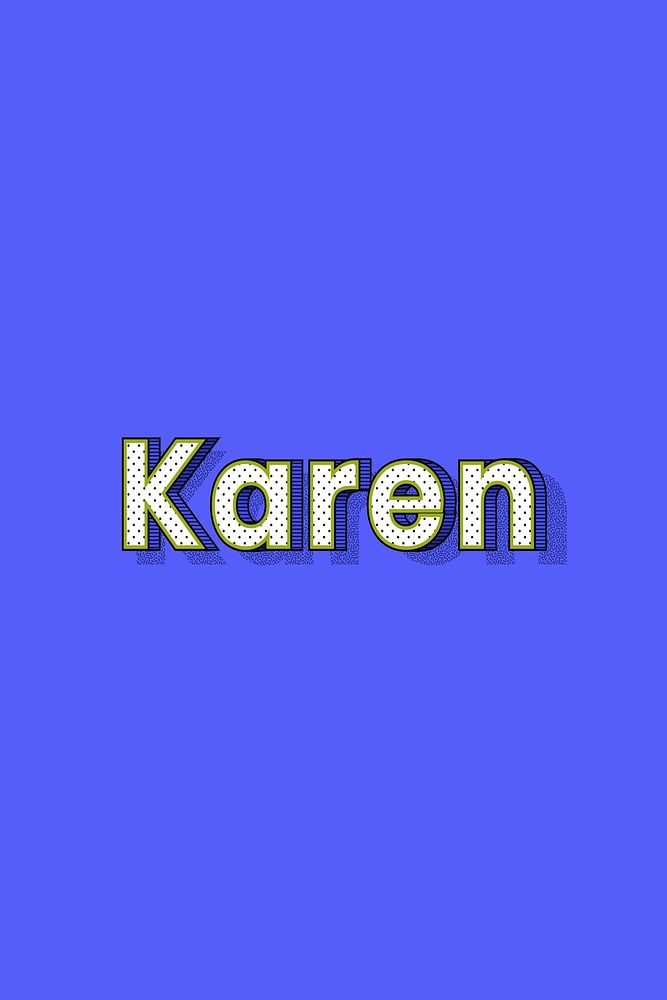 Female name Karen typography lettering