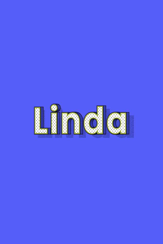 Female name Linda typography lettering