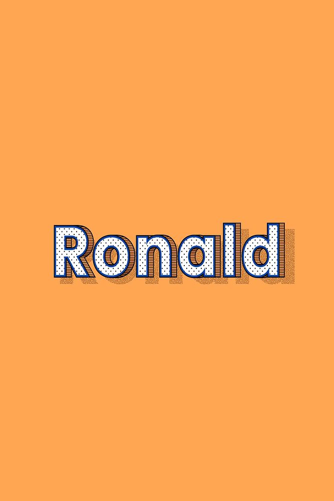 Polka dot Ronald name lettering retro typography