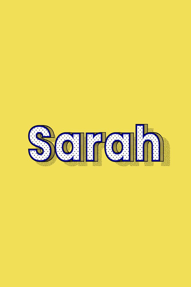 Polka dot Sarah name lettering retro typography