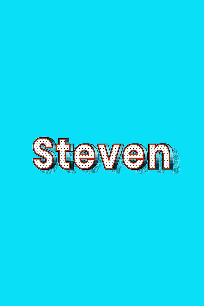 Steven male name typography lettering