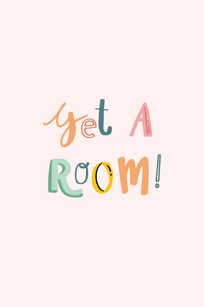 Doodle font get a room typography hand drawn