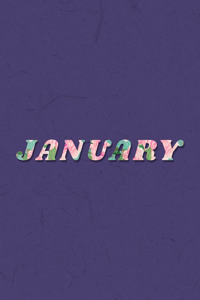 January text retro floral typography