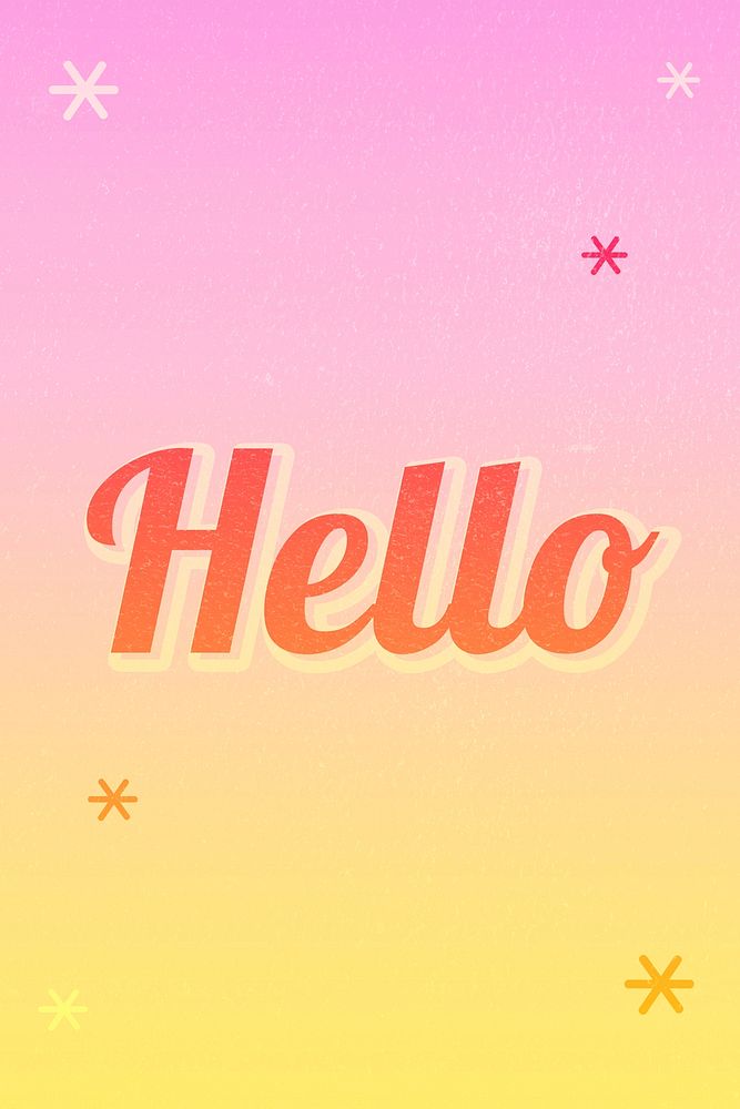 Hello word colorful pastel font