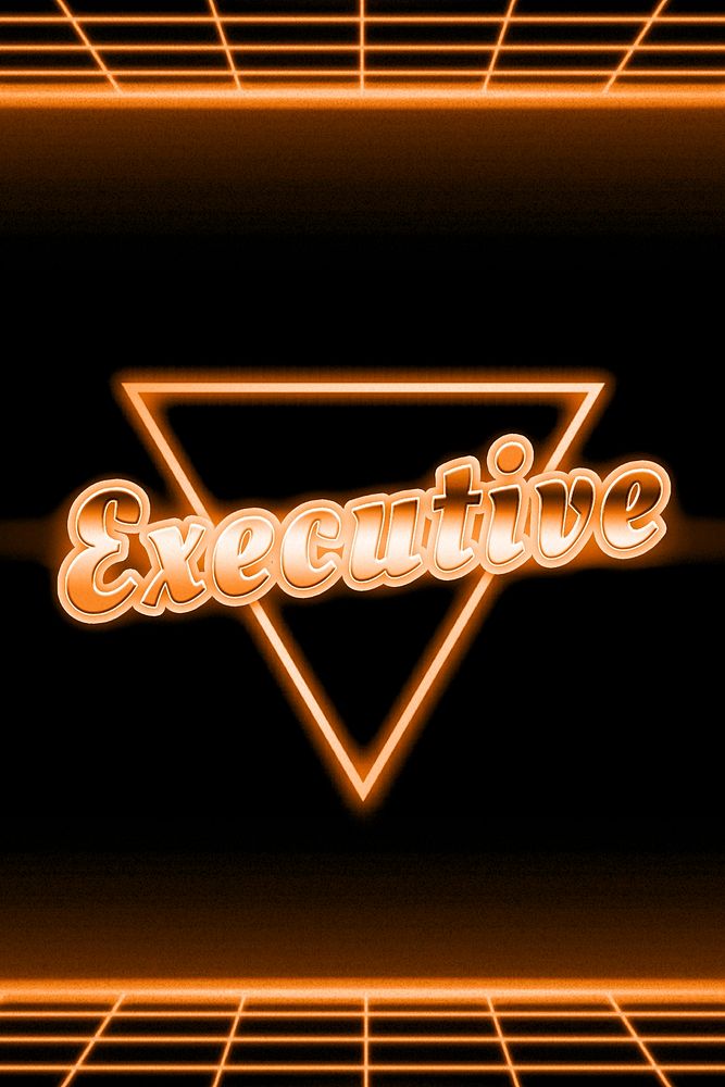 Retro 80s neon executive word grid typography