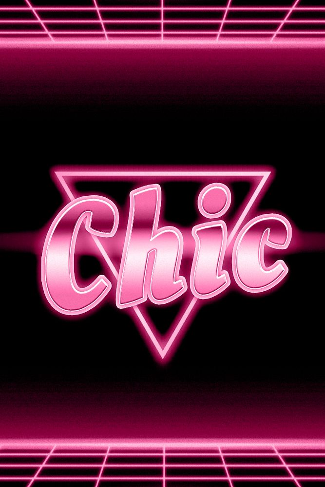 80s chic message neon typography grid pattern