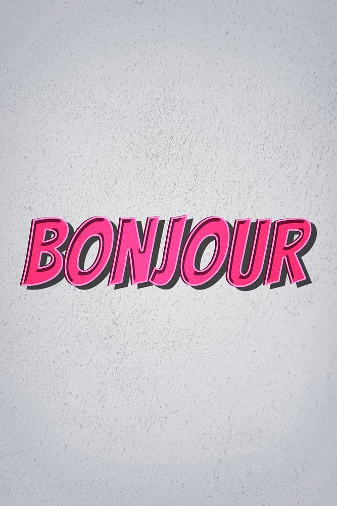 Bonjour word retro style typography illustration