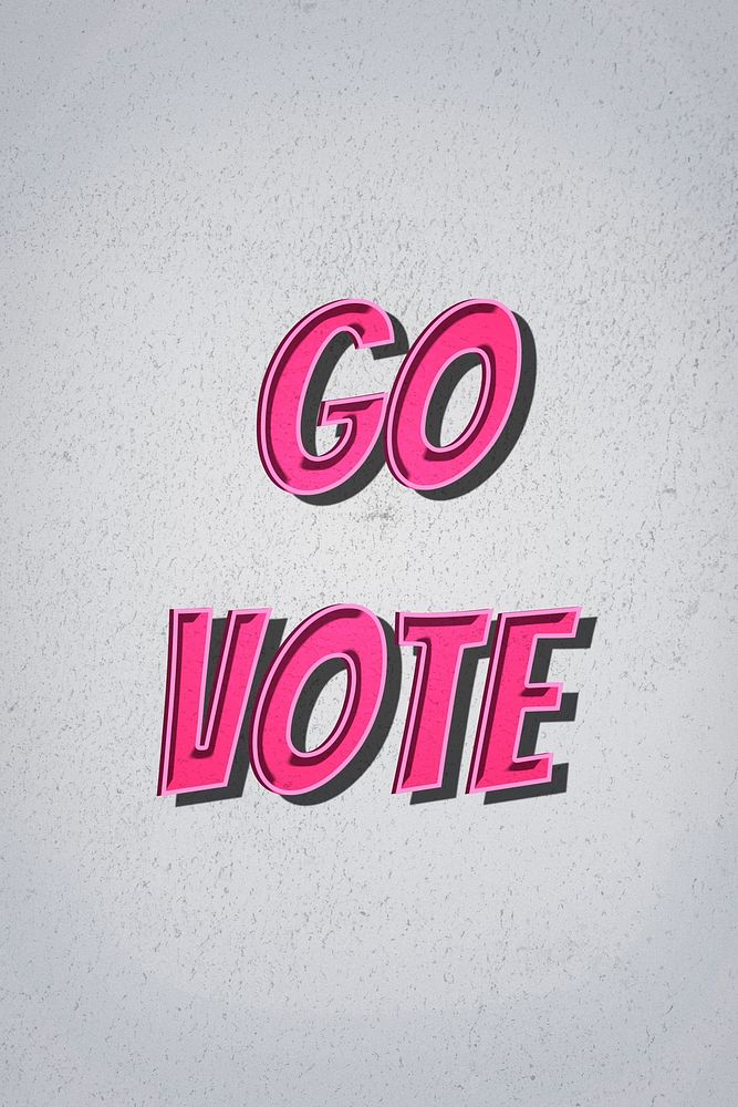 Go vote retro typography illustration