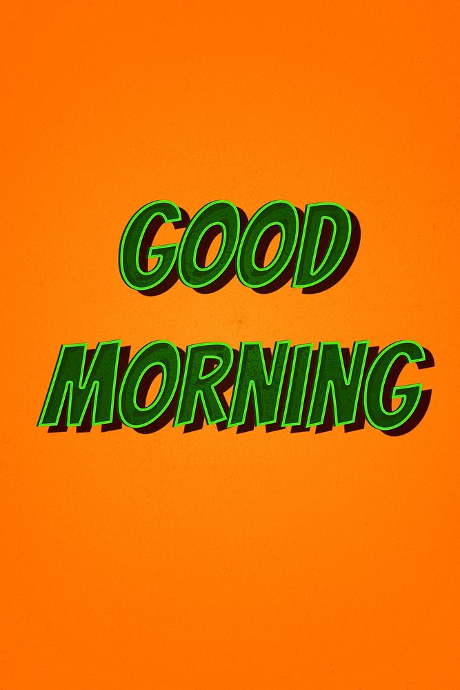 Good morning message retro font style illustration