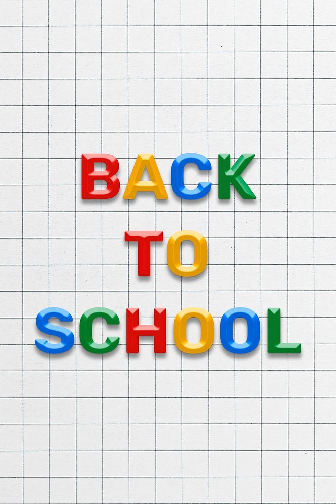 Colorful back to school text bevel typography 3d effect